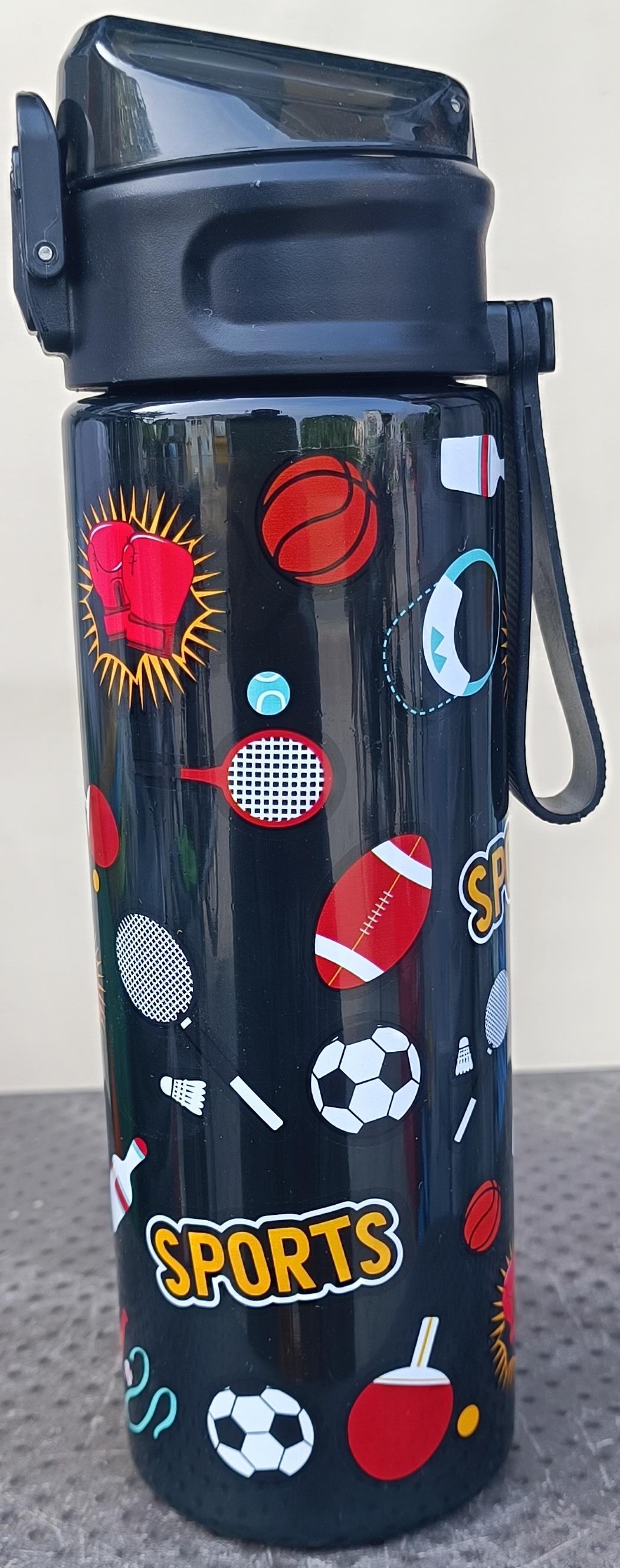 All-Sports Graphic Printed Kids Water Bottle with Lockable Flip Lid