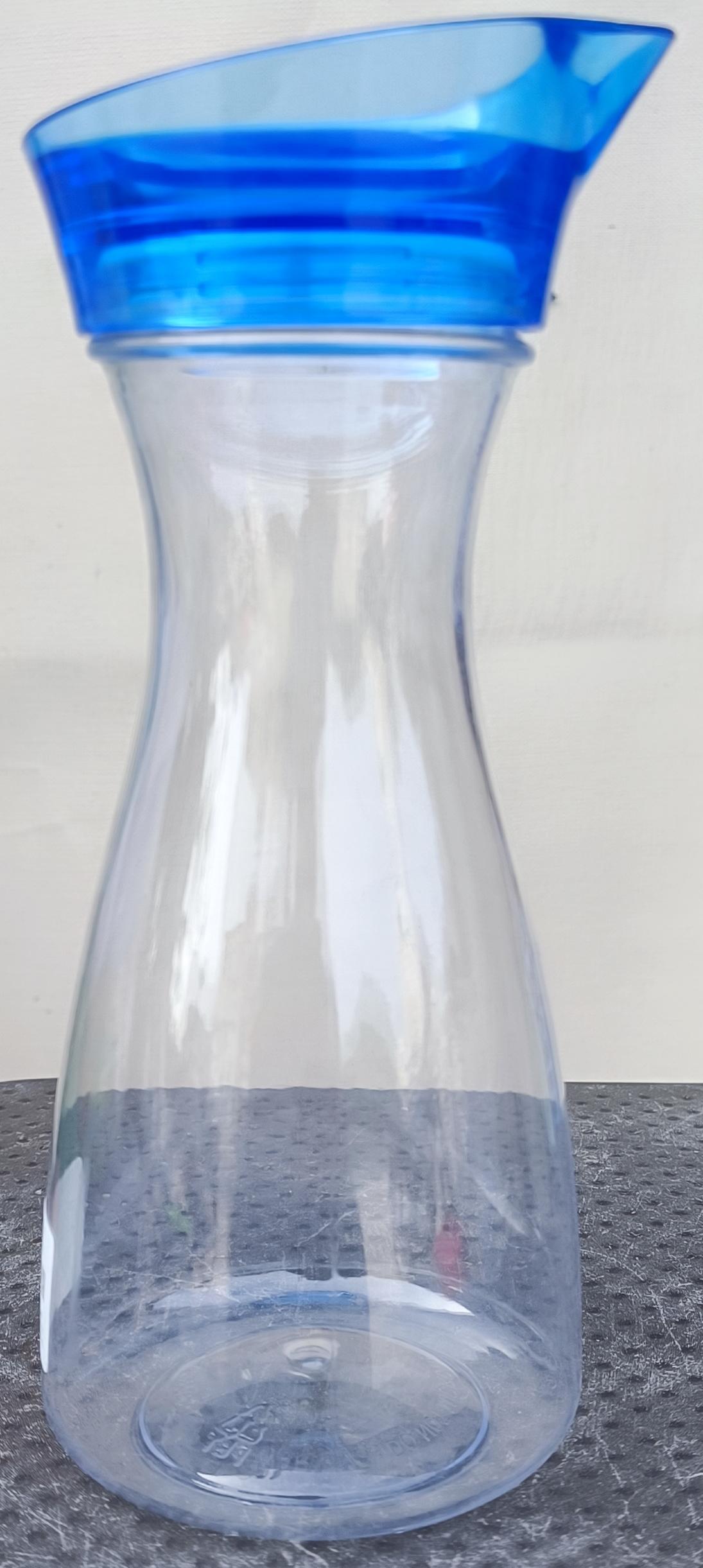 Small Water Carafe Pitcher with Blue Spout Lid - Royal
