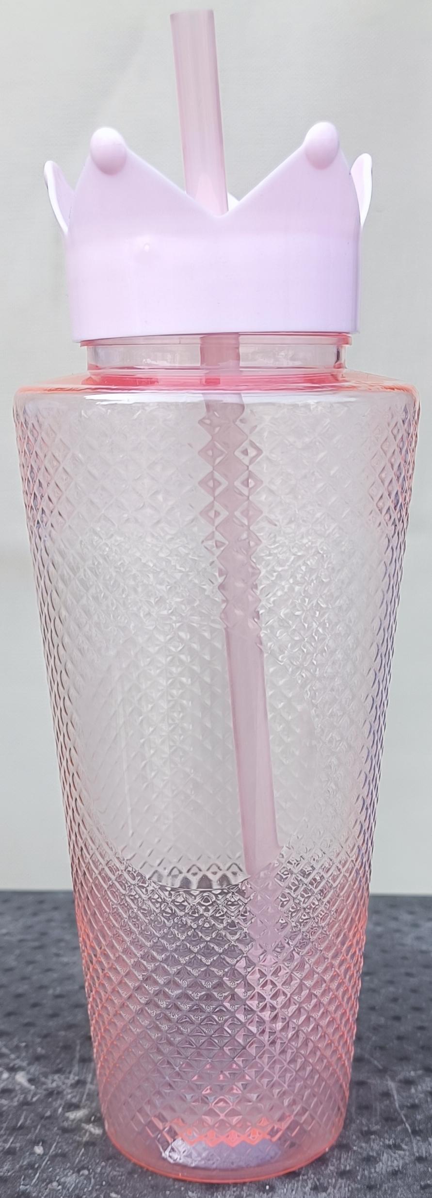Crown Top Pattern Straw Sipper Cup - Diamond