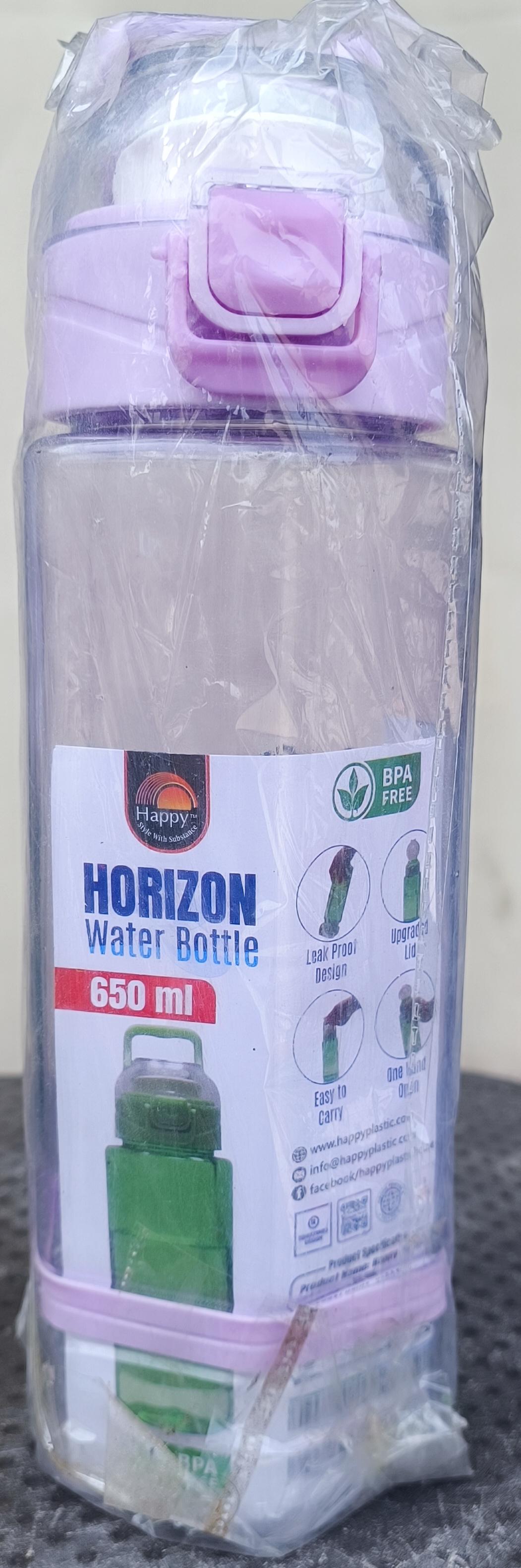 Plastic Horizon BPA Free Water Bottle - Happy