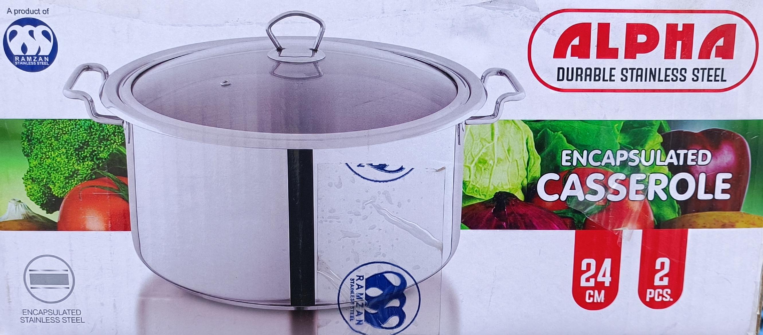 Stainless Steel Degchi / Casserole with Glass Lid - ALPHA