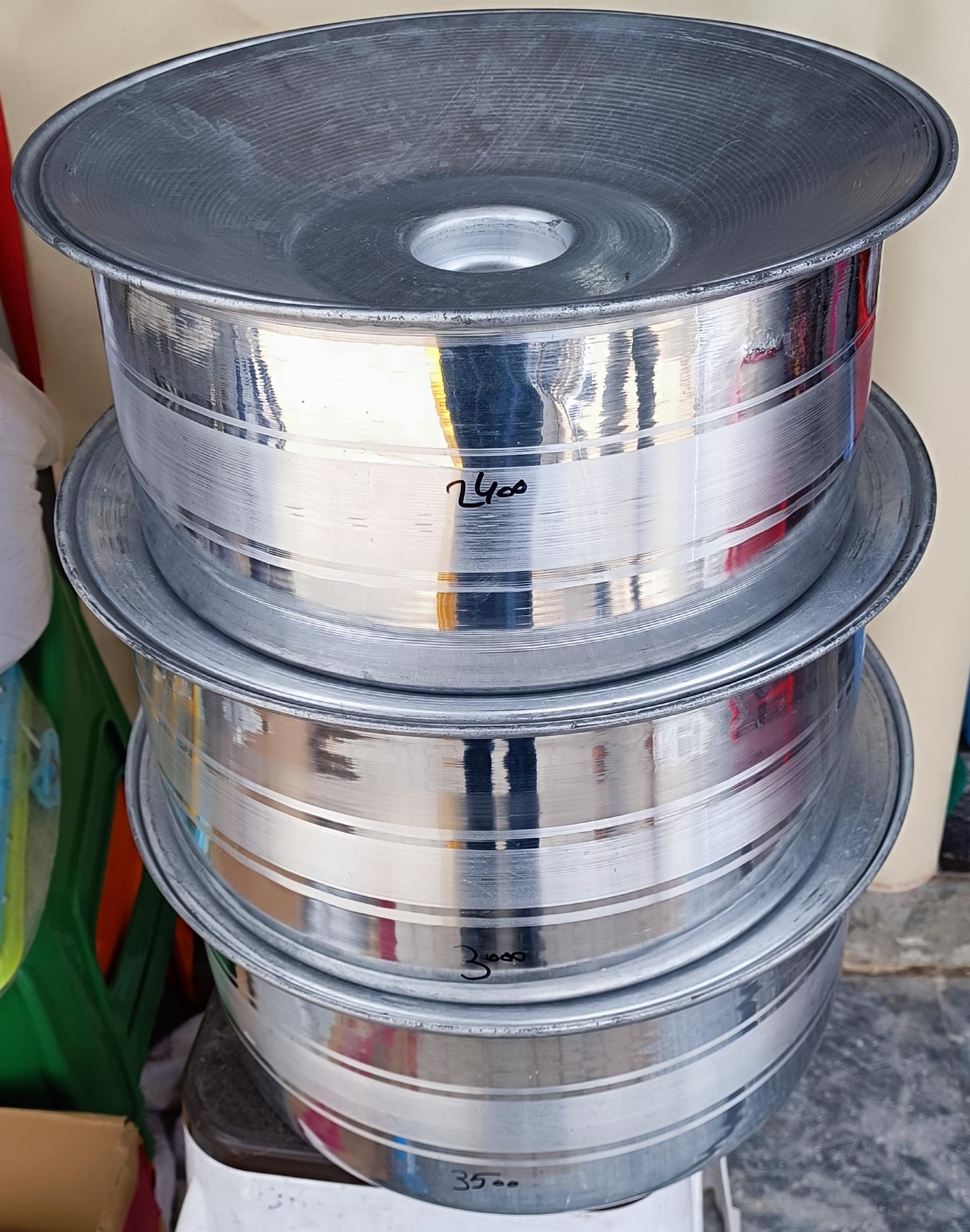 Heavy-Duty Mirror Polish Commercial Aluminum Patila Set - Traditional Heavy Aluminum Cookware