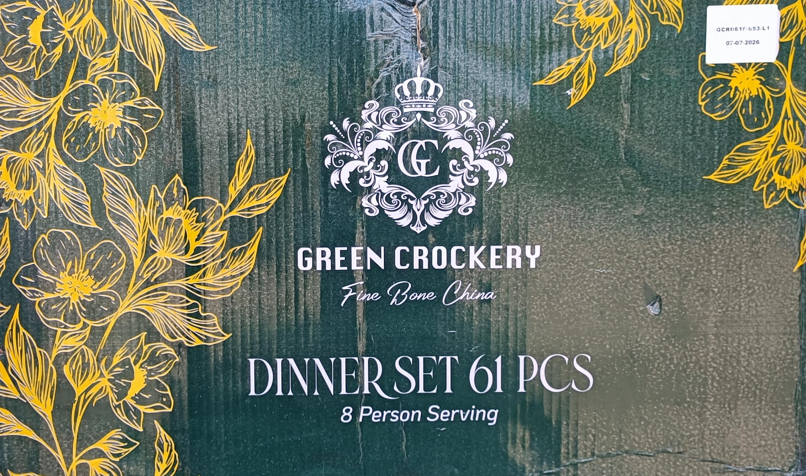 Fine Bone China Royal Dinner Set - Green Crockery