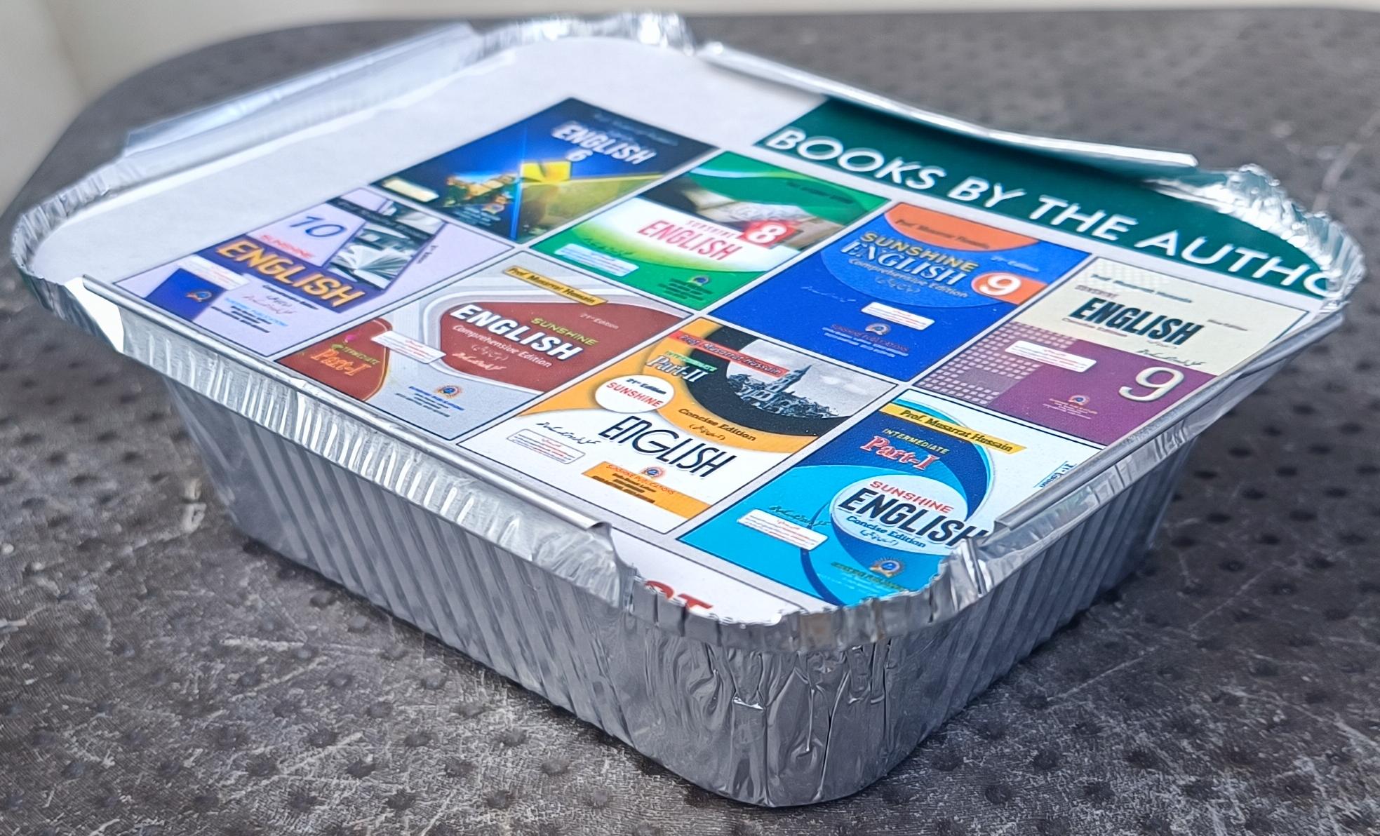 Disposable Rectangular Aluminium Foil Food Container with Board Lid