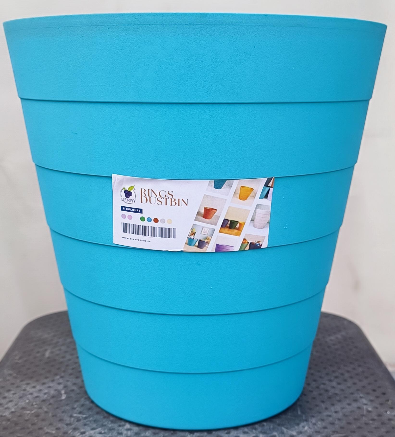 Rings Open-Top Flared Plastic Dustbin / Waste Basket - Berry