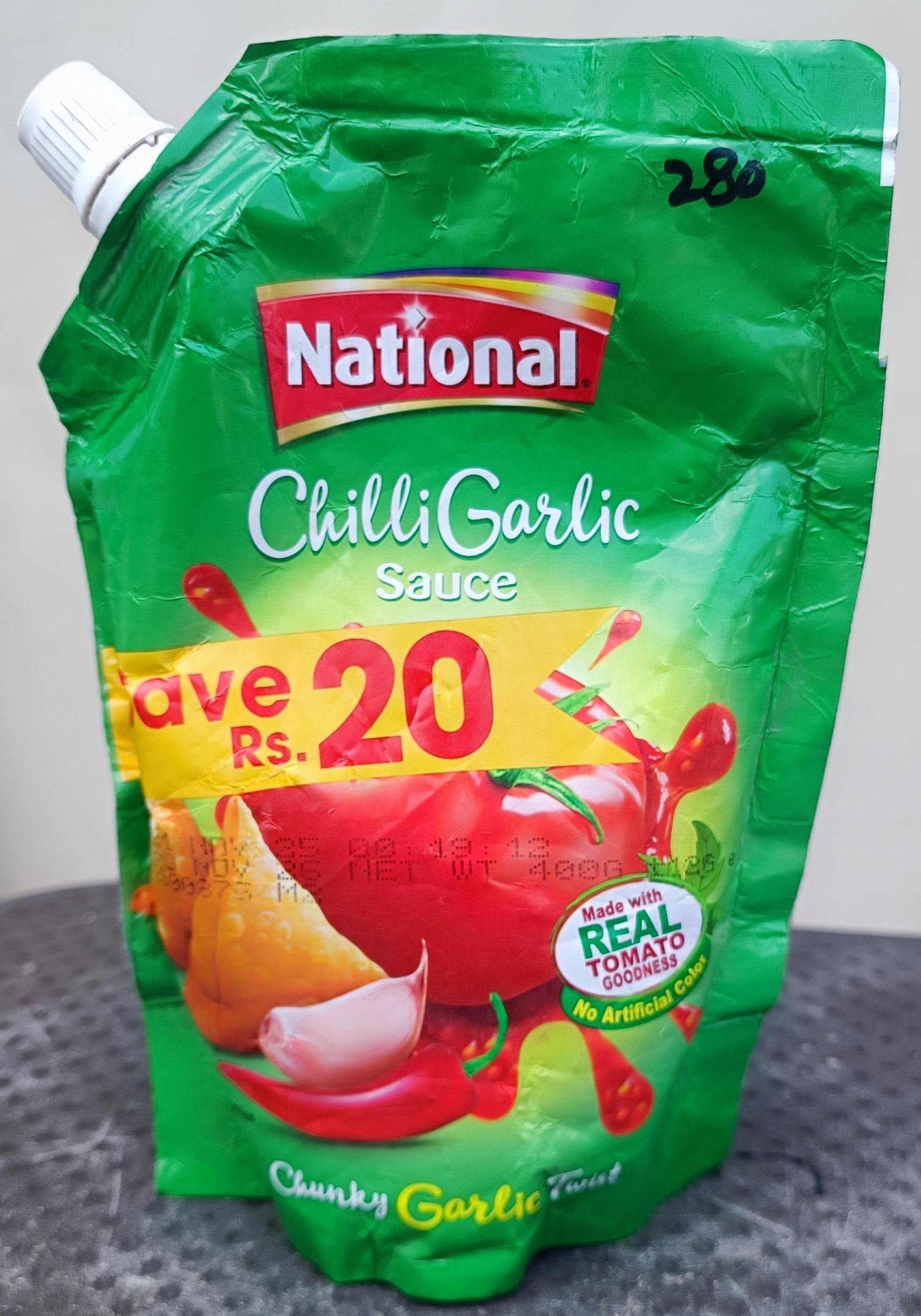 Chilli Garlic Sauce Spout Pouch 400g - National