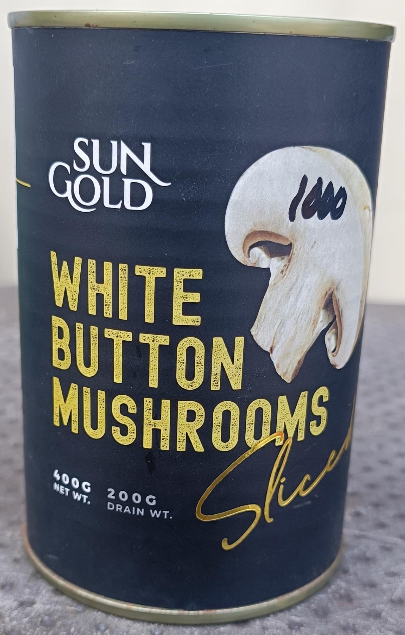 Sliced White Button Mushrooms Can 400g - Sun Gold