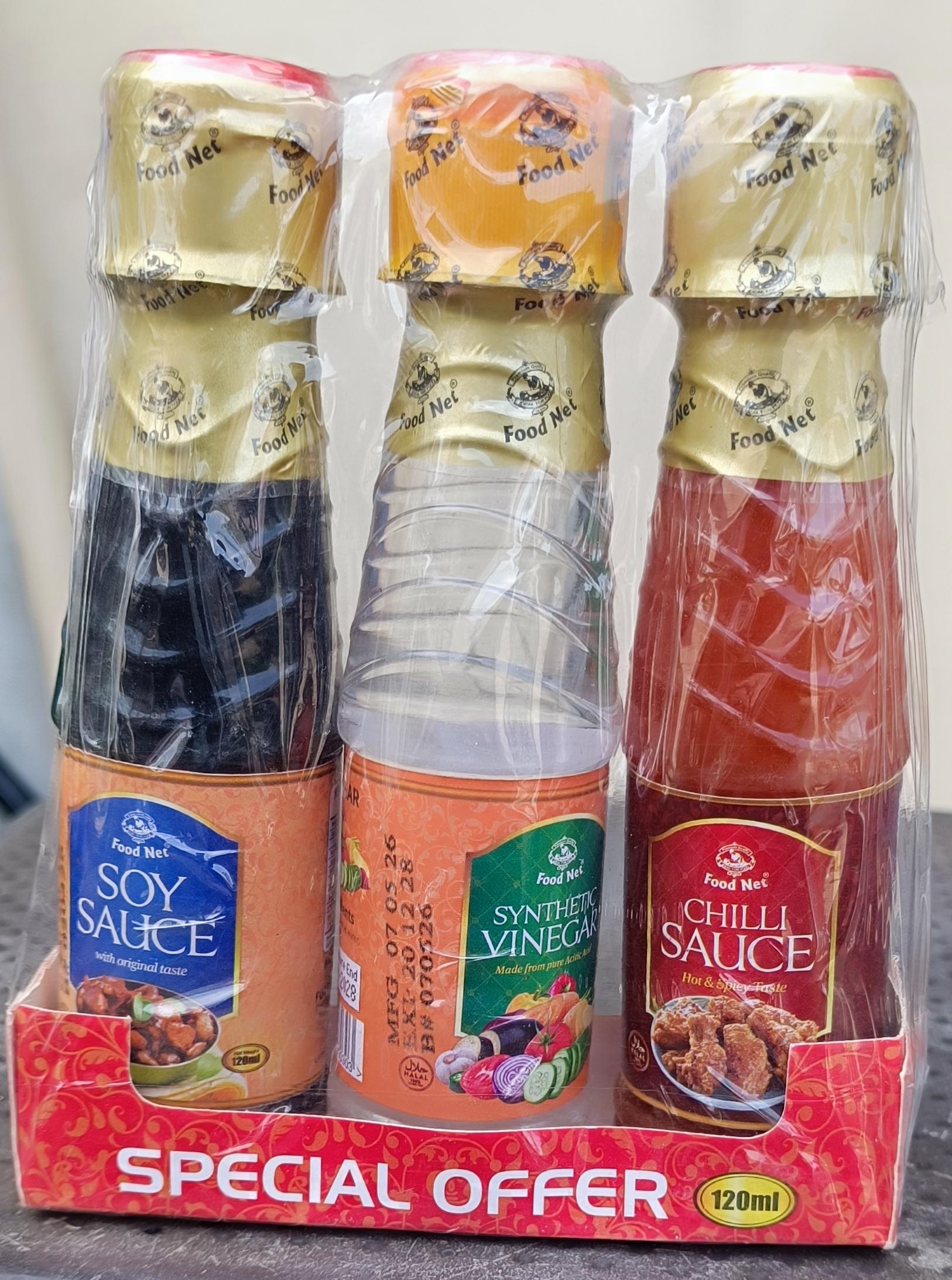 3-in-1 Combo (Soy Sauce, Vinegar, Chilli Sauce) - Food Net