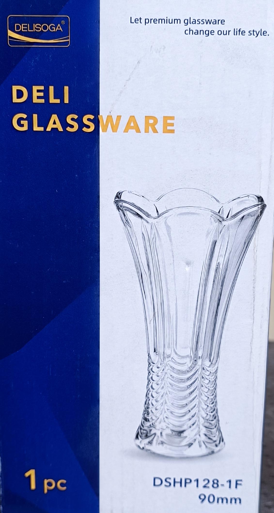Decorative Fluted Glass Flower Vase (DSHP128-1F) - Delisoga