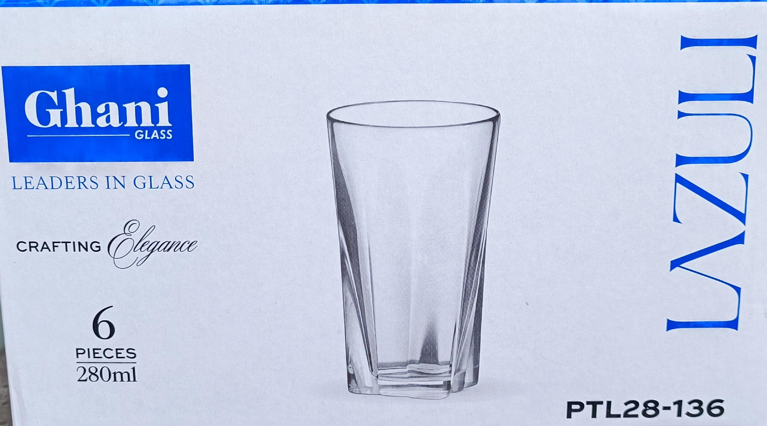 Ghani Lazuli Tall Highball Glass Tumbler Set (PTL28-136) - Ghani Glass