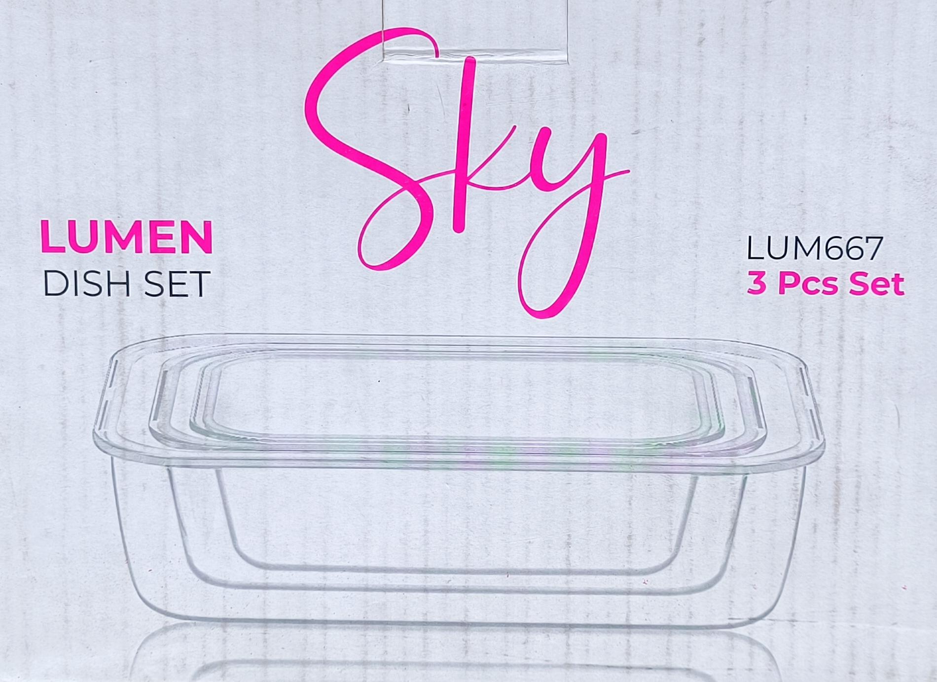 Sky Lumen Rectangular Glass Dish Set (LUM667)