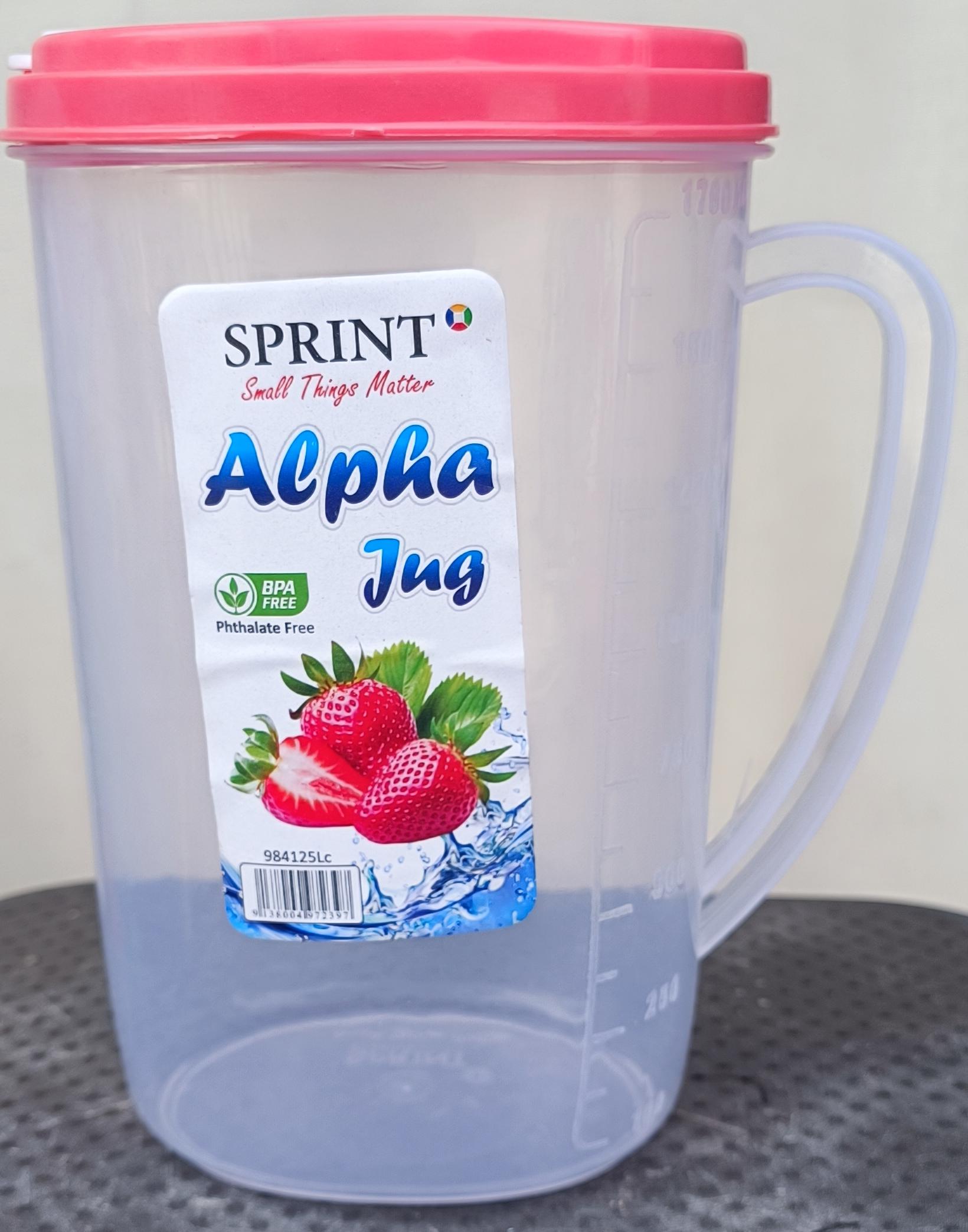 Sprint Graduated Water Jug with Pink Lid - Alpha