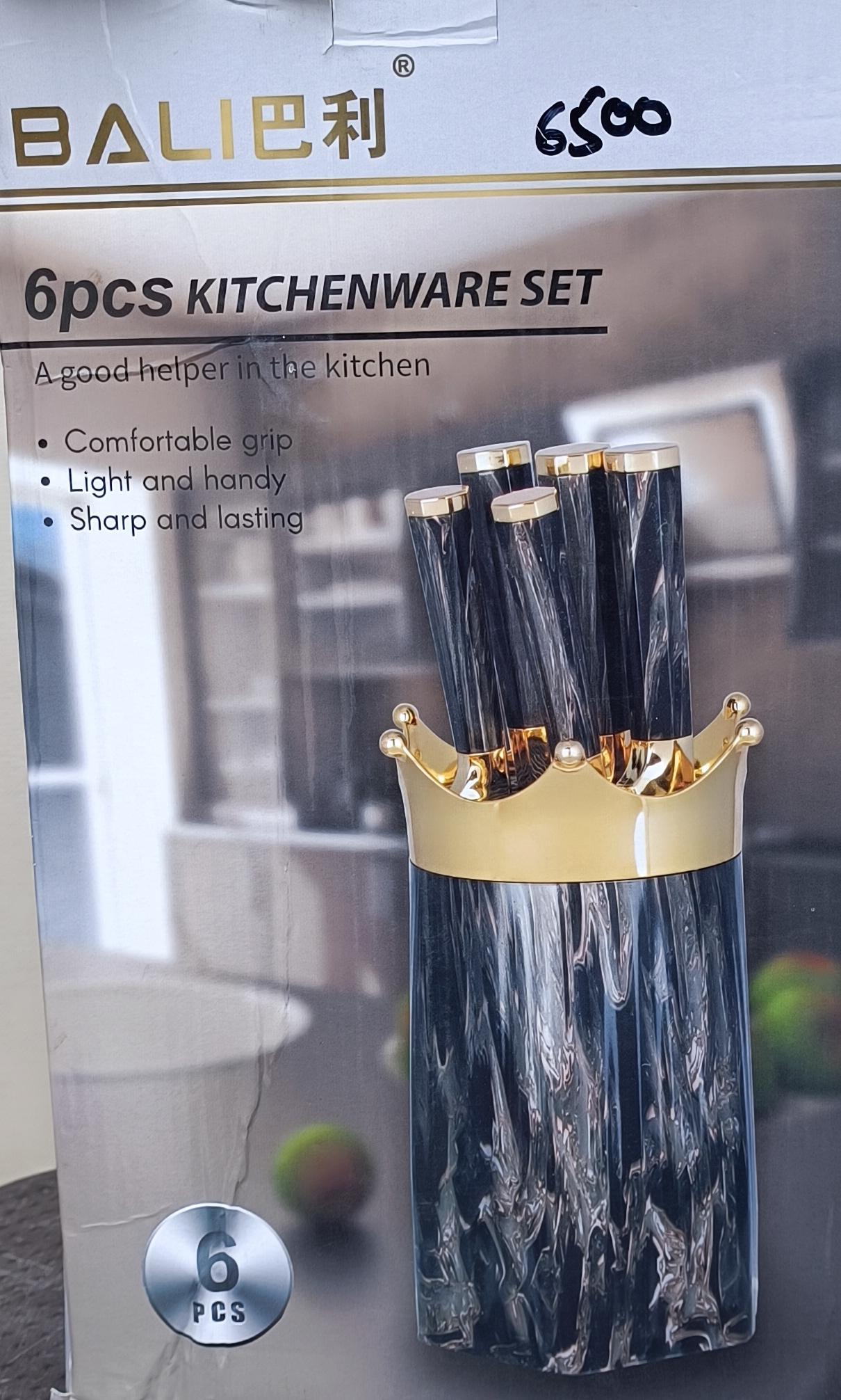 Balie Stainless Steel Kitchen Knife Set with Crown Design Standing Block