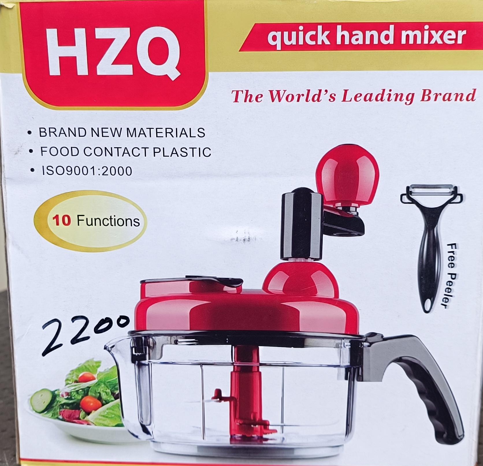 HZQ 10-in-1 Multi-Function Quick Hand Mixer & Manual Food Chopper with Free Peeler