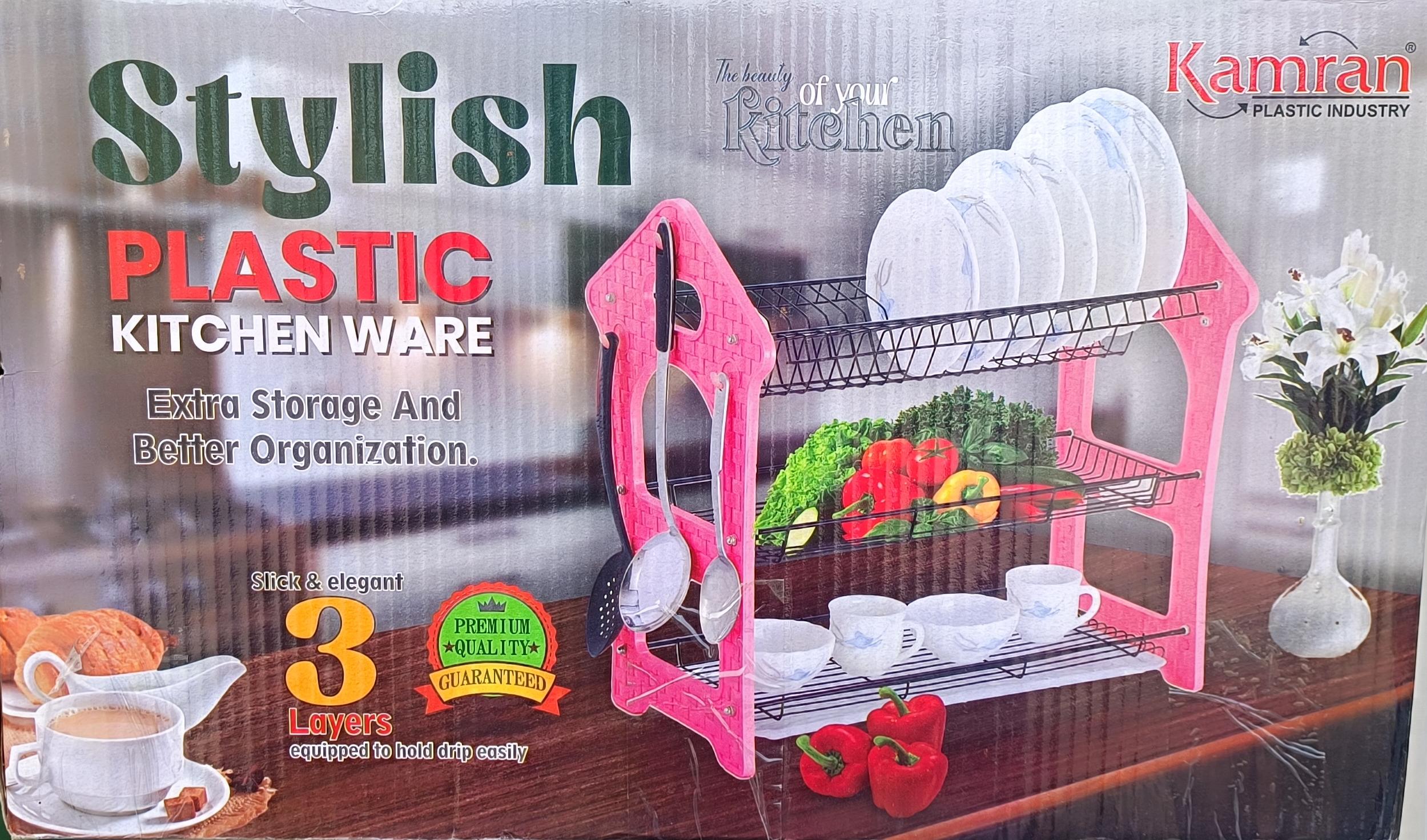 3-Tier Dish Drying & Kitchen Organizer Rack - Kamran Plastic Industry