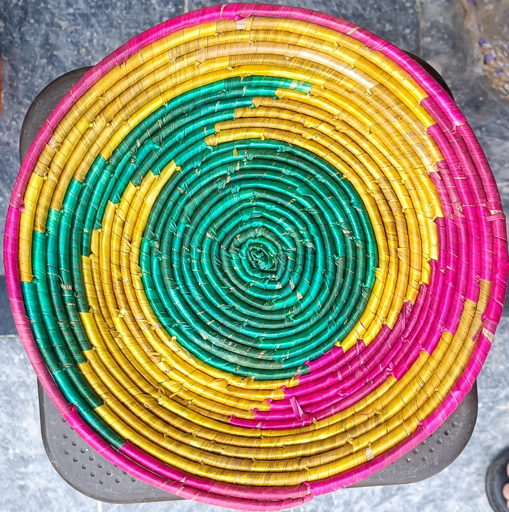 Traditional Circular Handwoven Multicolor Roti Changair / Chaba