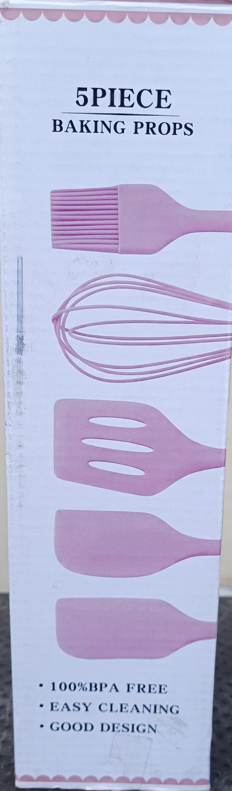 Food-Grade Heat Resistant Silicone Kitchenware & Baking Utensil Set (Pink)