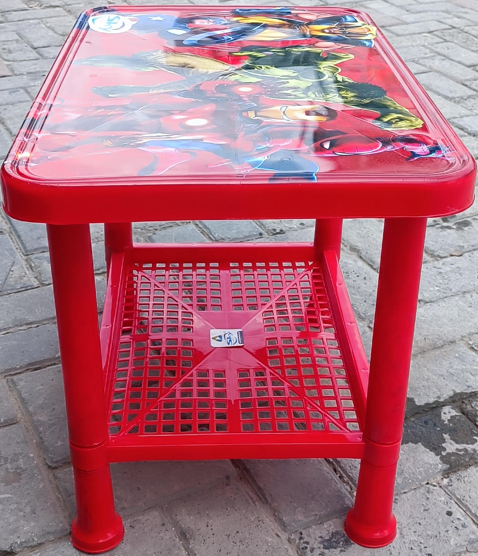 Kids Printed Study & Activity Table with Storage Shelf - Sky Plastic