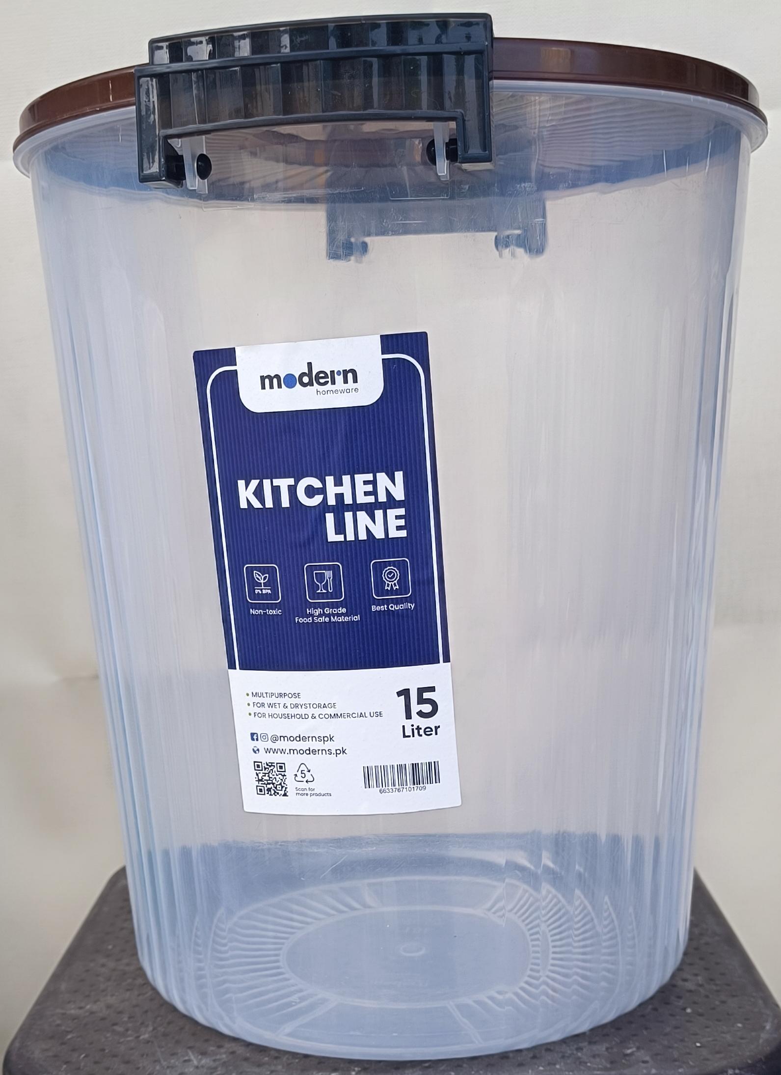 Modern Kitchen Line Transparent Storage Drum with Lock Lid
