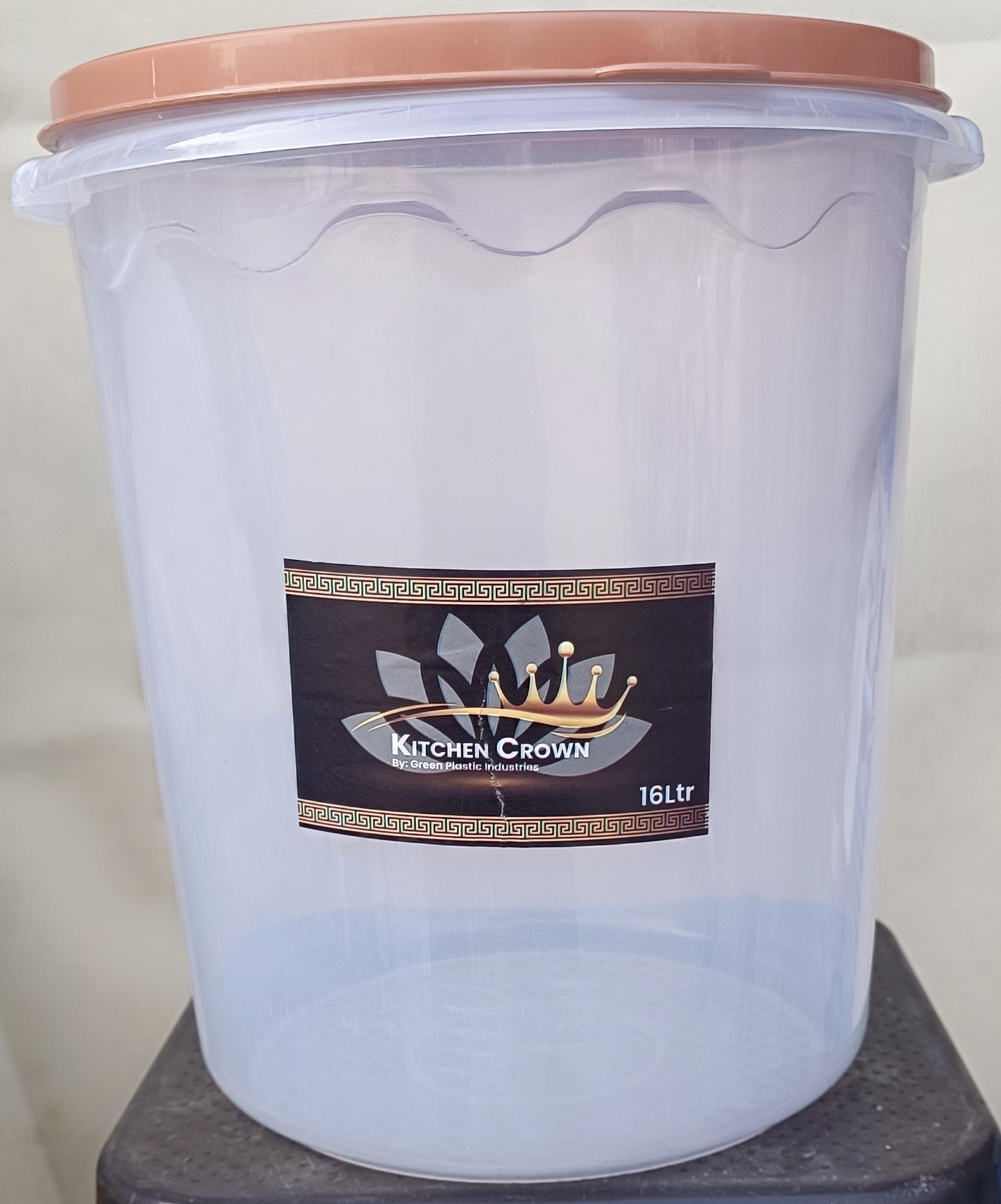 Kitchen Crown Transparent Food & Grain Storage Container Drum