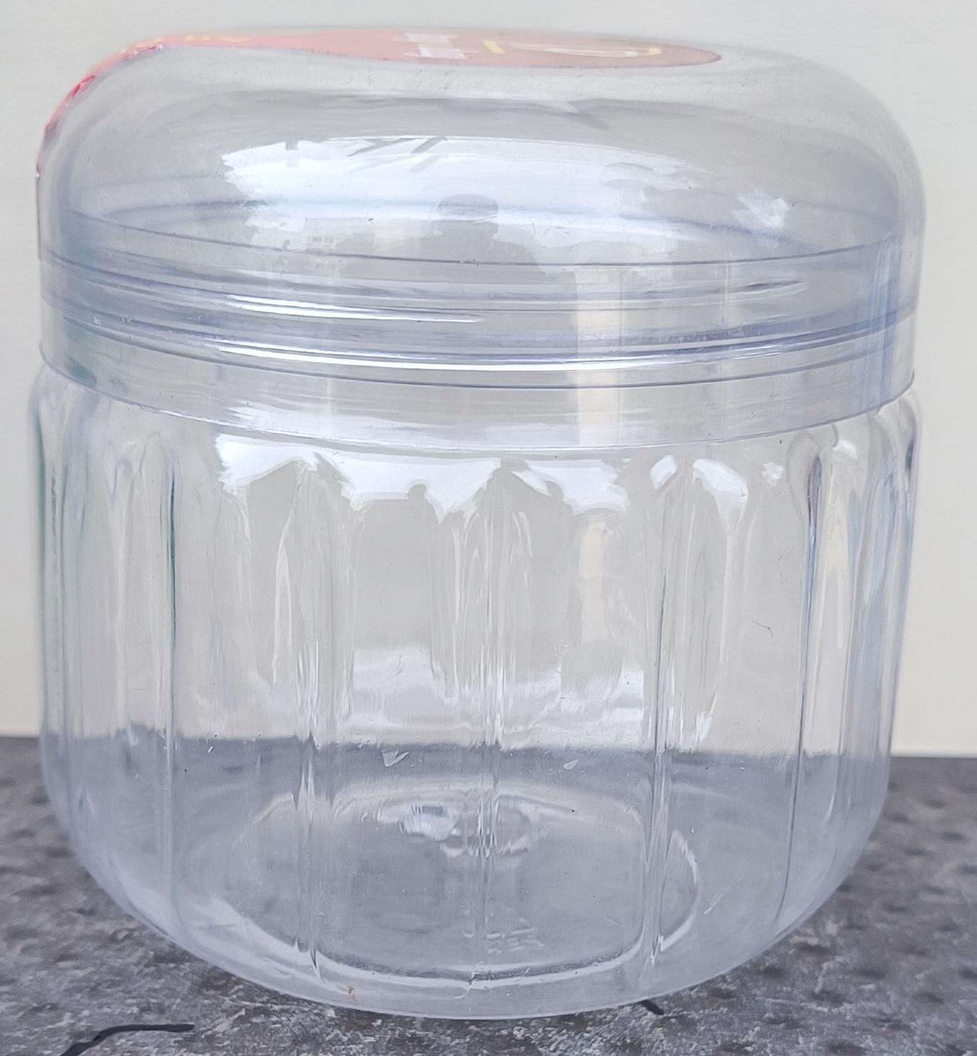 Day 2 Day Clear Fluted Wide-Mouth Plastic Jar