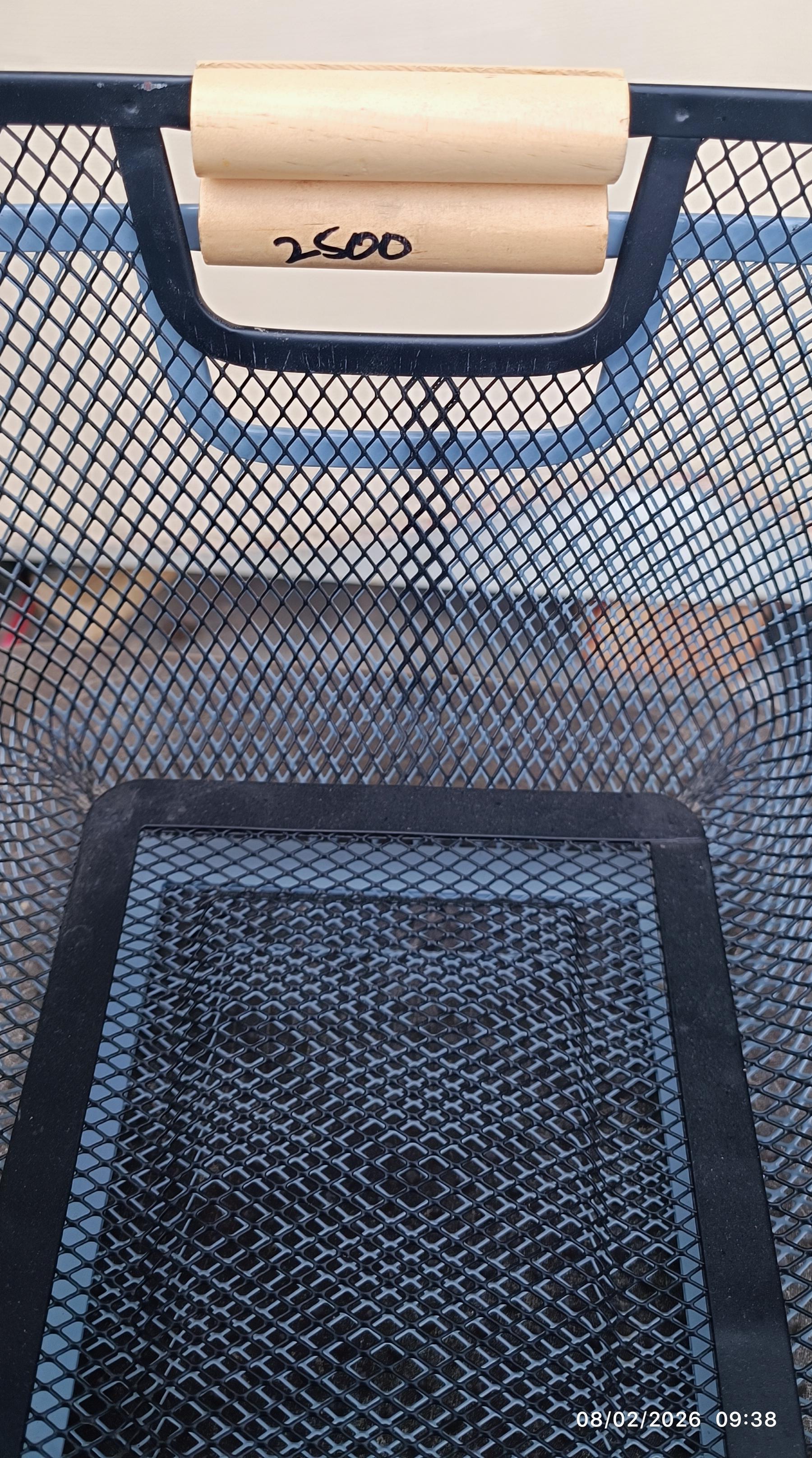 Rectangular Metal Wire Mesh Storage Baskets with Wooden Handles (Set of 2)