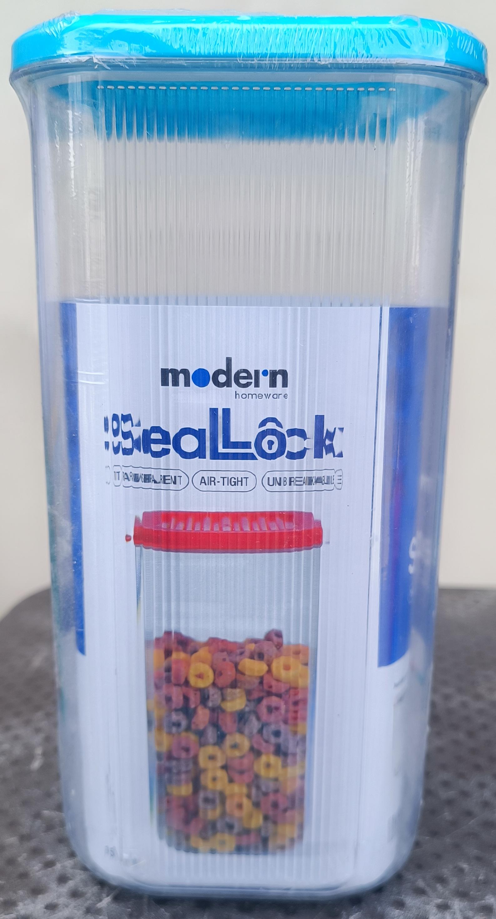 Seal Lock Airtight Transparent Cereal & Grain Dispenser Jar - Modern Homeware