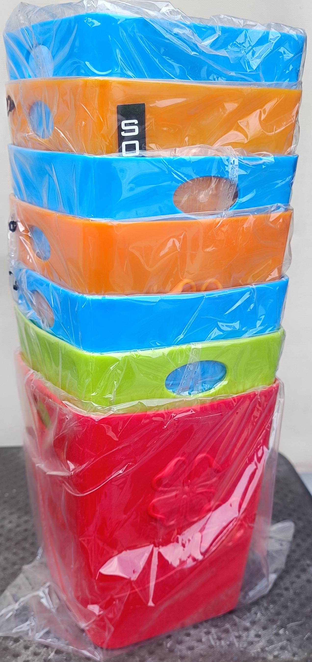 Multi-Color Plastic Desktop & Kitchen Storage Organizer Baskets - Set of 6
