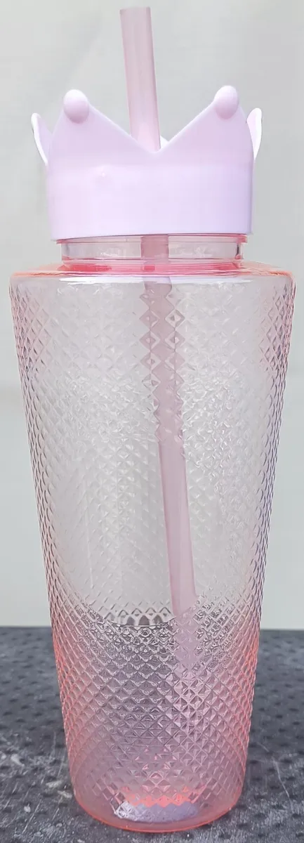 Crown Top Pattern Straw Sipper Cup - Diamond