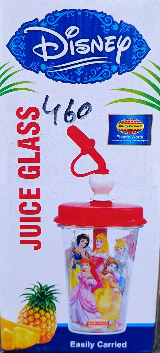 Disney Princess & Marvel Kids Sipper Juice Glass with Straw & Cap - Plastic World