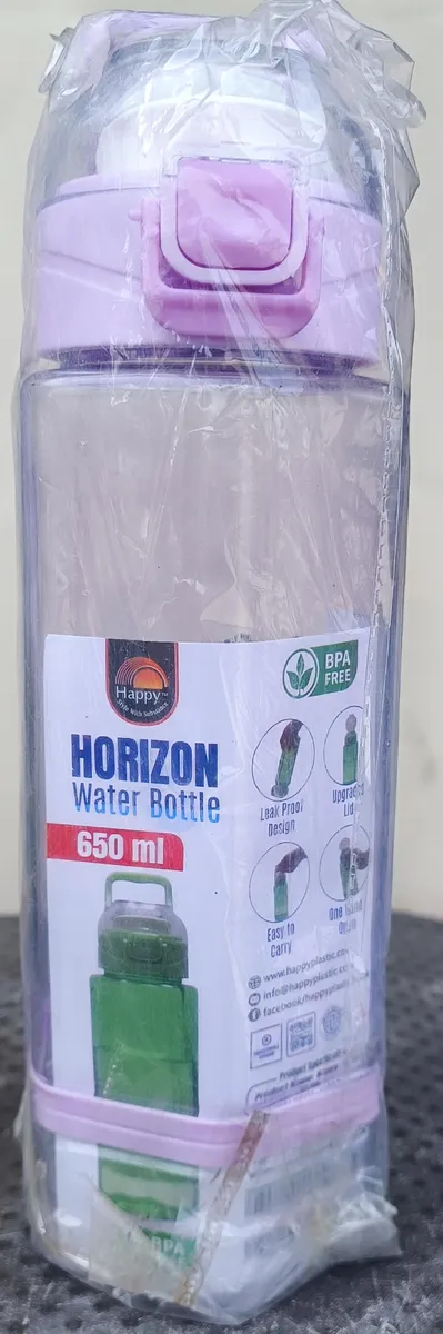 Plastic Horizon BPA Free Water Bottle - Happy