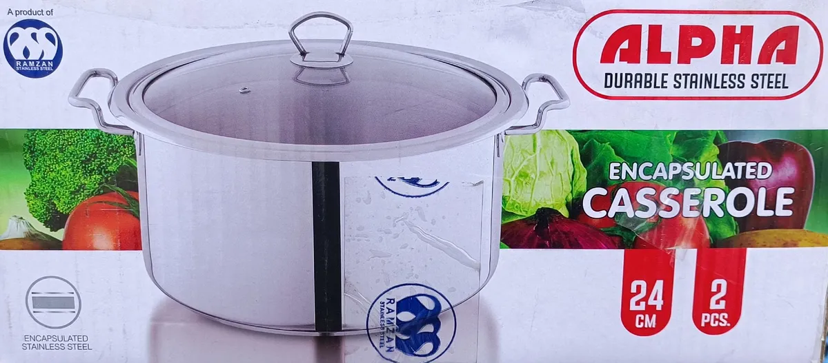 Stainless Steel Degchi / Casserole with Glass Lid - ALPHA