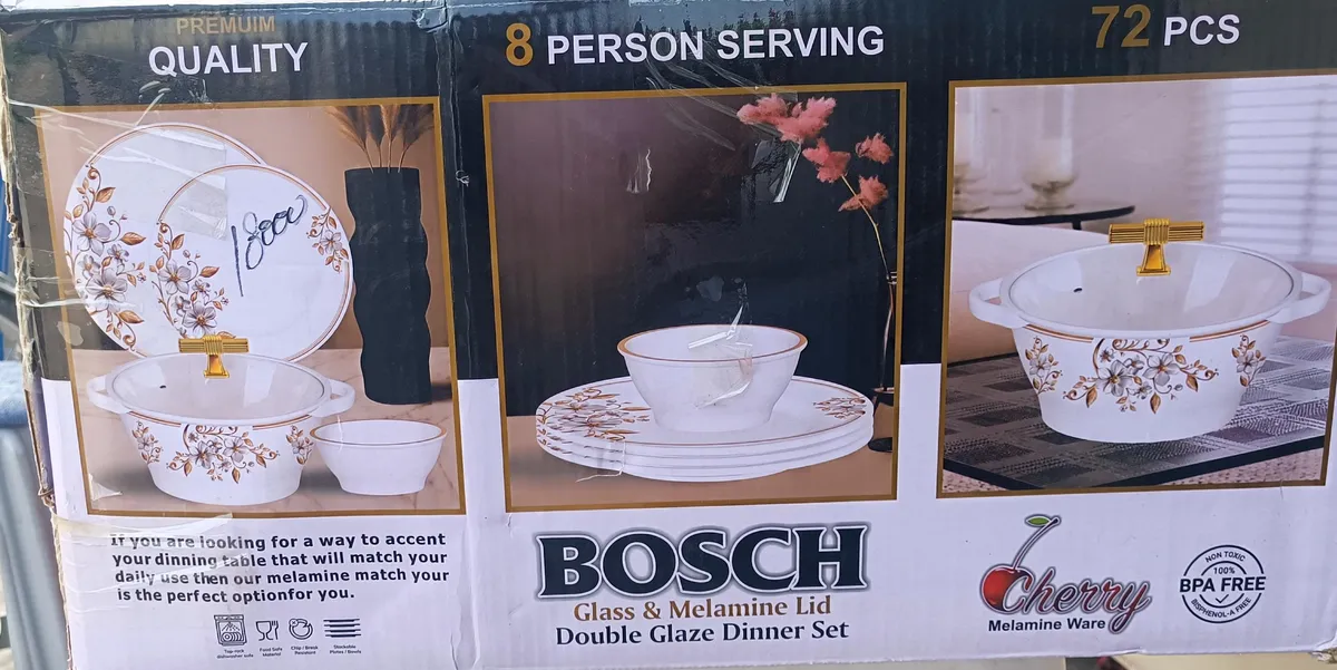 BOSCH Cherry Melamine Double Glaze Dinner Set - BOSCH / Cherry Melamine Ware