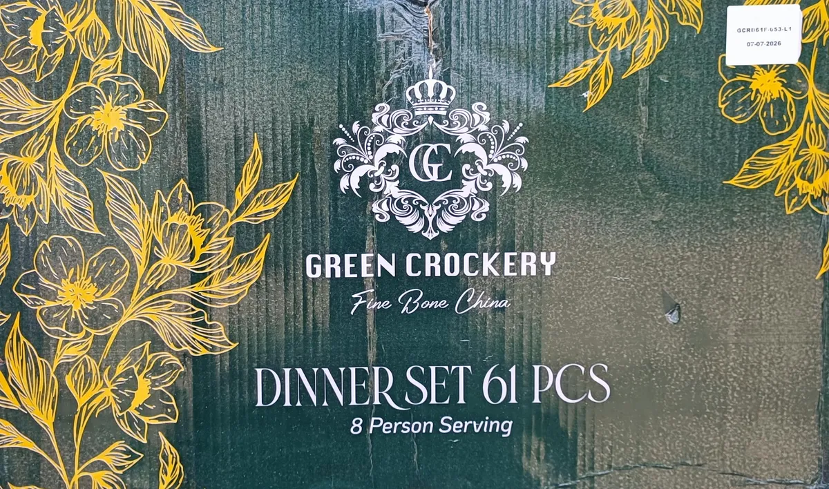 Fine Bone China Royal Dinner Set - Green Crockery