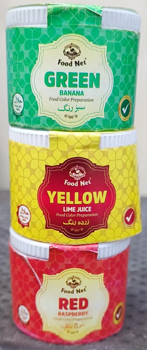 Food Colors (Green, Yellow Lime, Red Raspberry) - Food Net