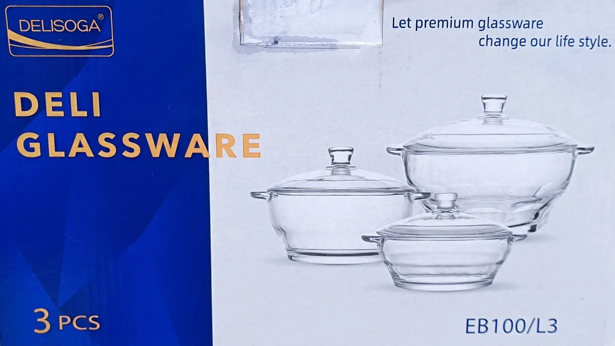 Glass Casserole & Serving Dish Set with Lids - Delisoga