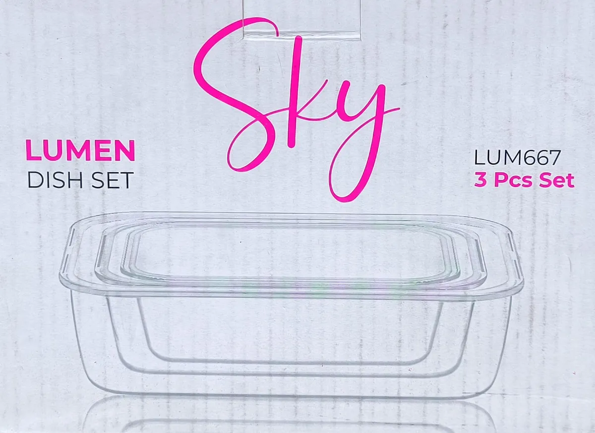 Sky Lumen Rectangular Glass Dish Set (LUM667)