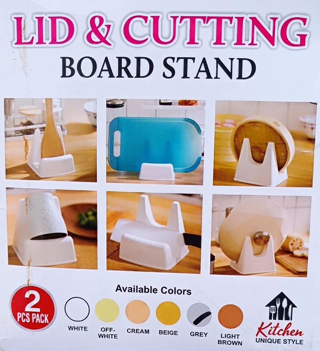Omega Collection Kitchen Pot Lid & Cutting Board Stand Rest