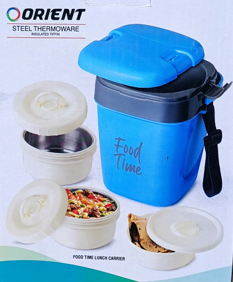 Steel Thermoware Food Time Insulated Tiffin Lunch Box with Strap - Orient