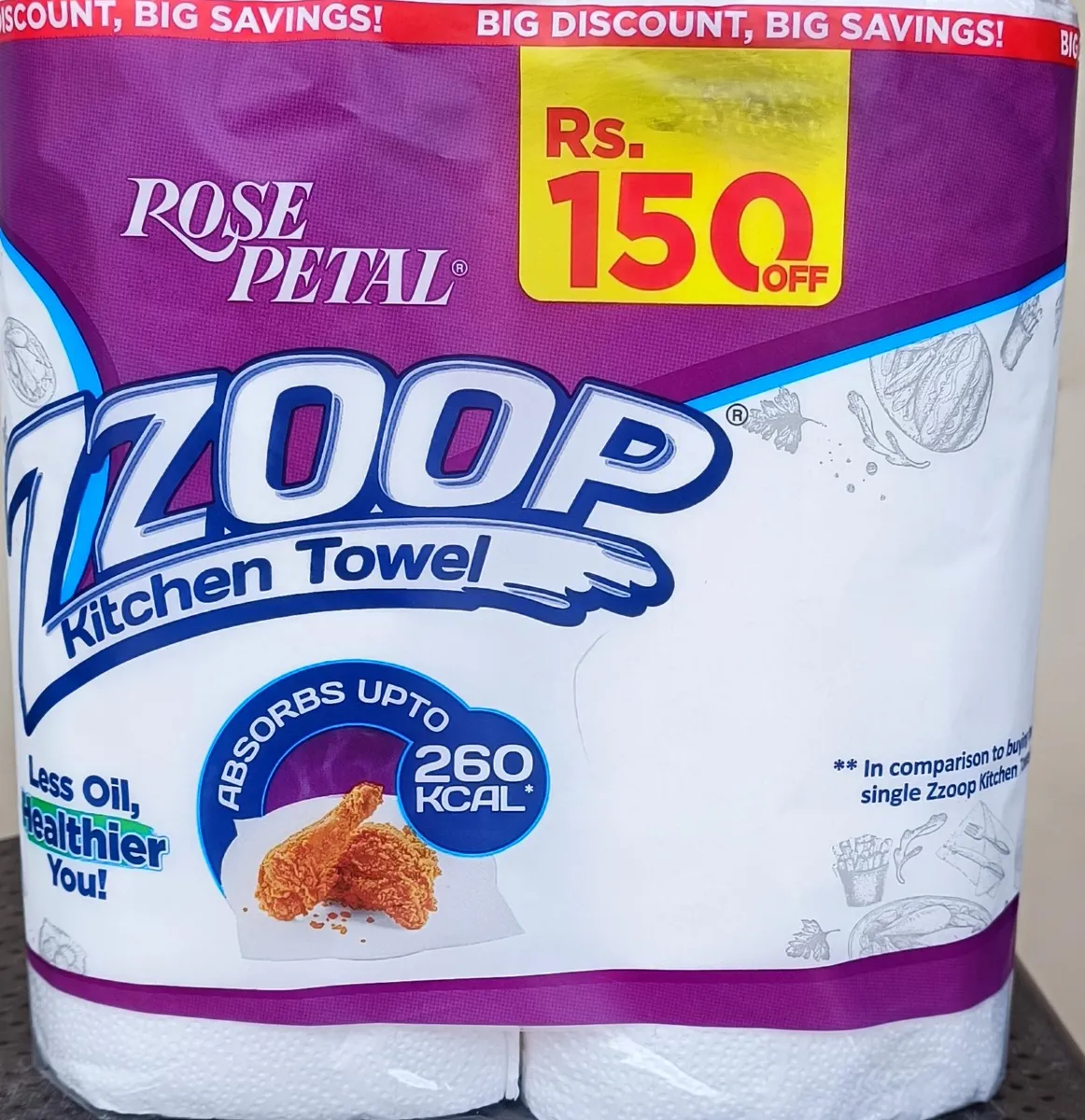 Zzoop Kitchen Towel Rolls Pack - Rose Petal