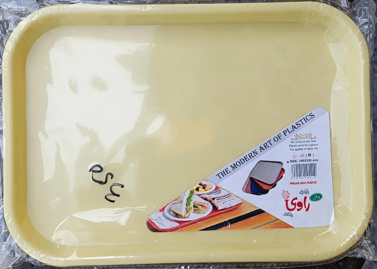 Punjab Ravi Plastic Medium Food Serving Tray - Cream